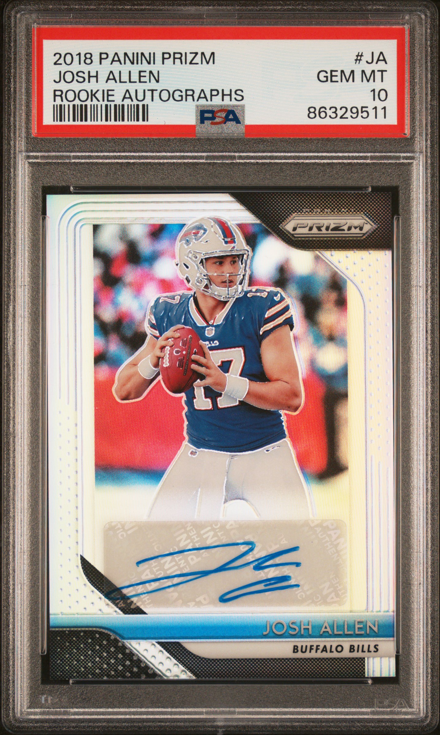 Josh Allen — 2018 Prizm Rookie Auto, graded PSA 10